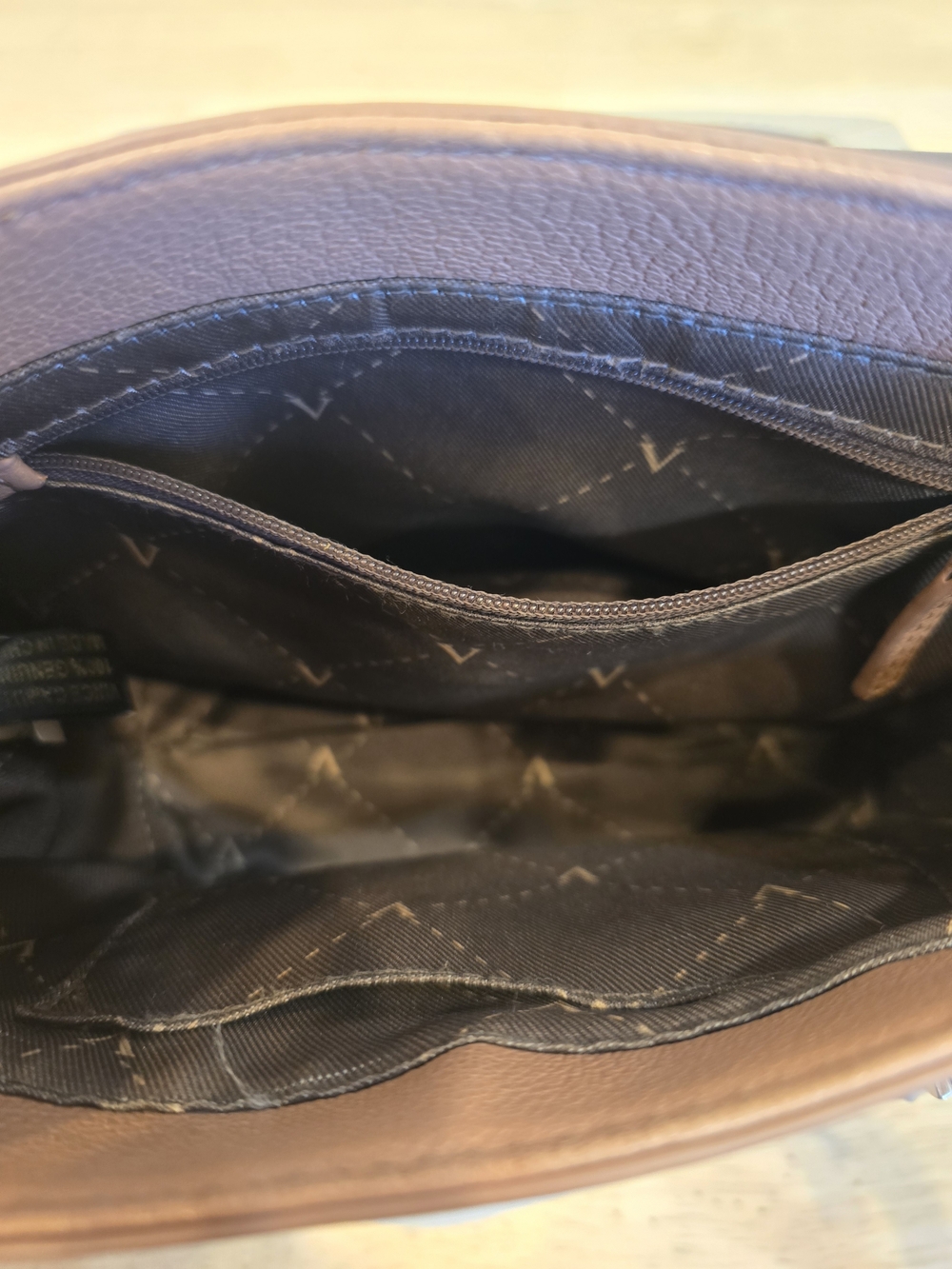 Vince Camuto Two-Tone Faux Leather Crossbody Bag in Taupe & Gray - Picture 4 of 7